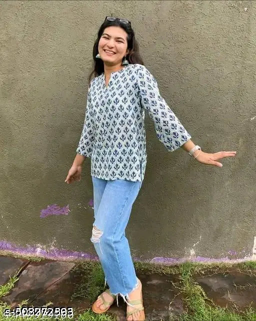 White Simple Short Kurti