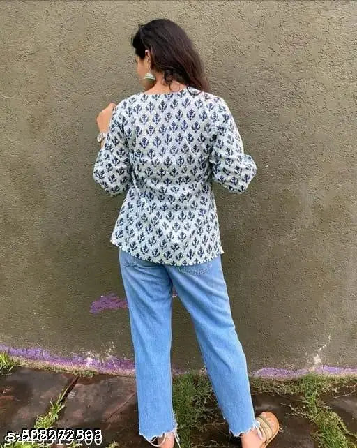 White Simple Short Kurti