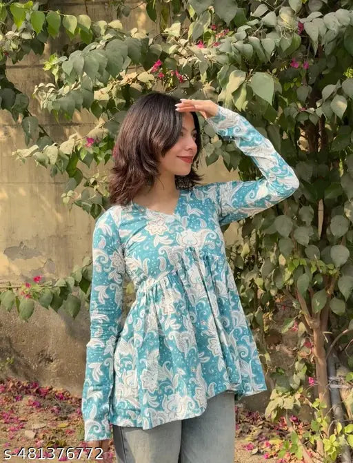 Rayon Printed Short Kurti for Women OR Girls