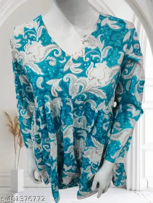 Rayon Printed Short Kurti for Women OR Girls